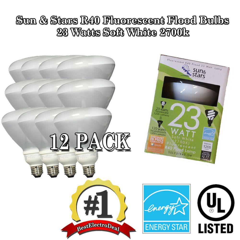 R40 Logo - 12x 23W R40 Fluorescent Flood Light Bulb SSL23-R40/SW Warm White 2700K  Sun&Stars | eBay