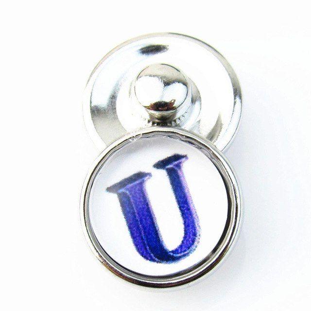 Blue Letter U Logo - New fashion 12mm glass blue letter 