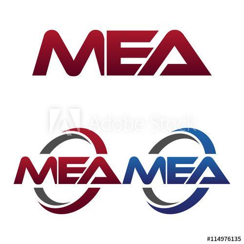 Mea Logo - Modern 3 Letters Initial logo Vector Swoosh Red Blue mea this