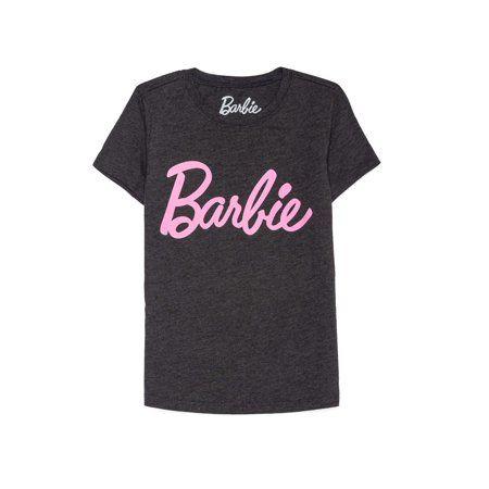 Babrie Logo - Barbie - Classic Barbie Logo Glitter Graphic Tee (Little Girls & Big ...