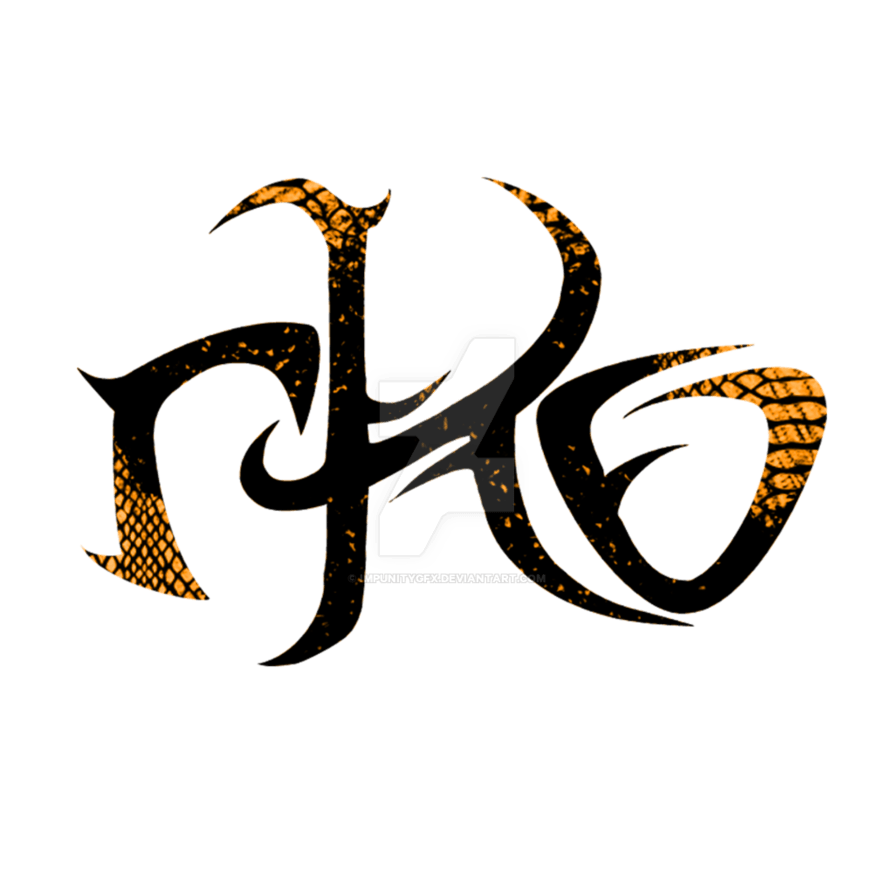 RKO Logo - Randy Orton custom RKO Logo (Orange snakeskin)