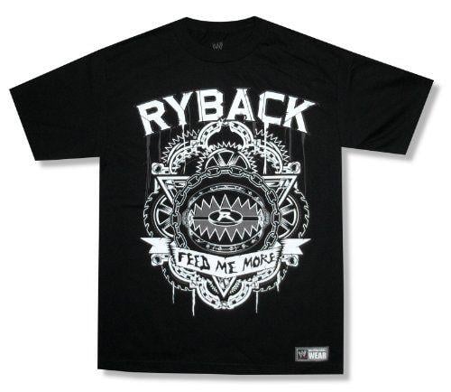 Ryback Logo - WWE Wrestling Ryback Feed Me More Black T-Shirt