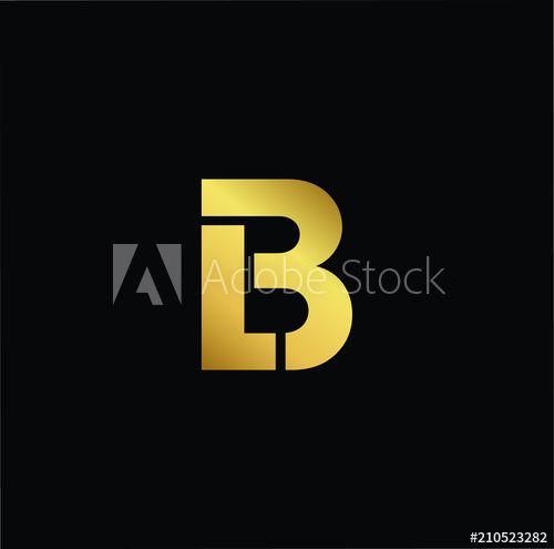 Lb Logo - Initial Gold letter BL LB Logo Design with black Background Vector