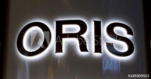 Oris Logo - Logo of Swiss watch manufacturer Oris is seen at the Baselworld ...