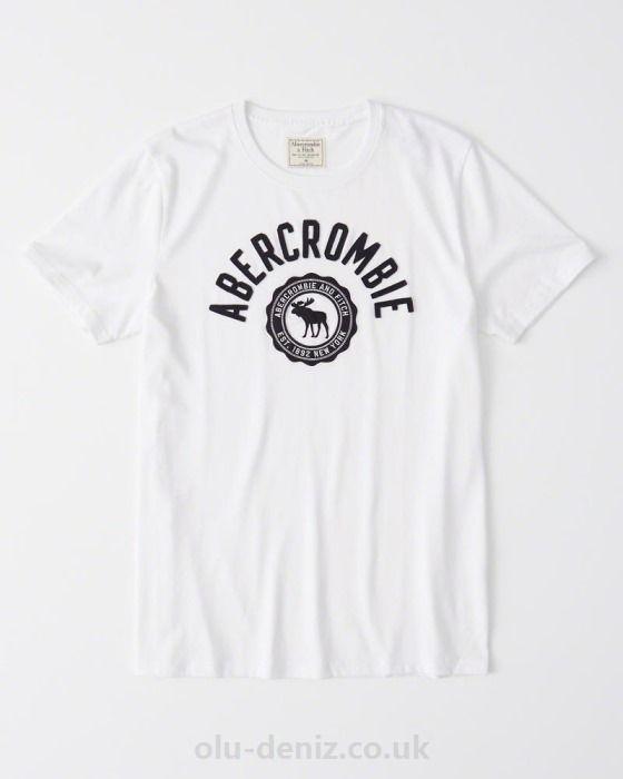 Abrocombie Logo - Abercrombie & Fitch Logo Tee In WHITE Mens, abercrombie buy online