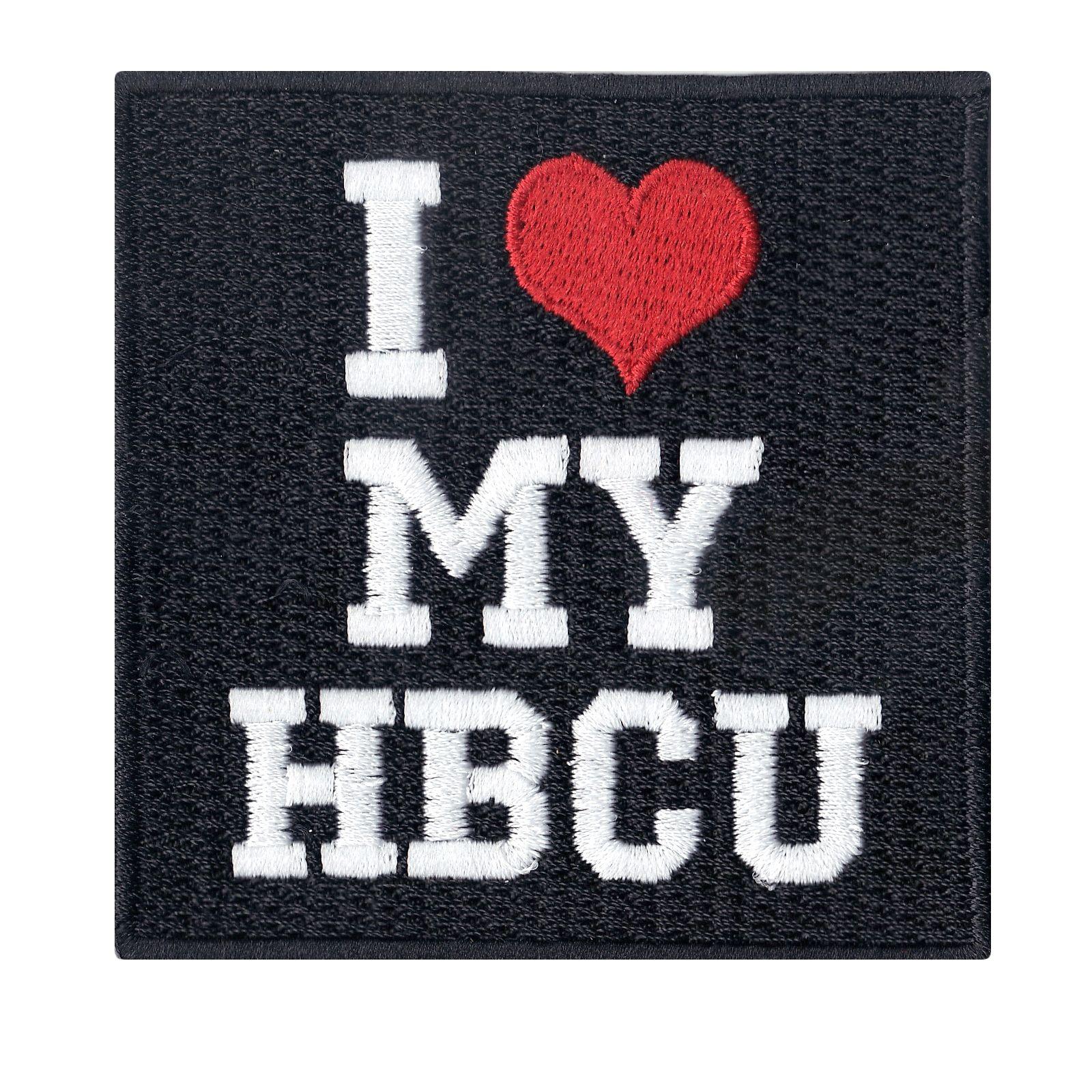 HBCU Logo - Details about I Love (Heart) My HBCU Box Logo Iron On Embroidered Black  Square Patch