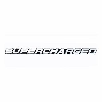 Supercharged Logo - SUPERCHARGED EMBLEM, CHROME, 4 INCH X 1/2 INCH