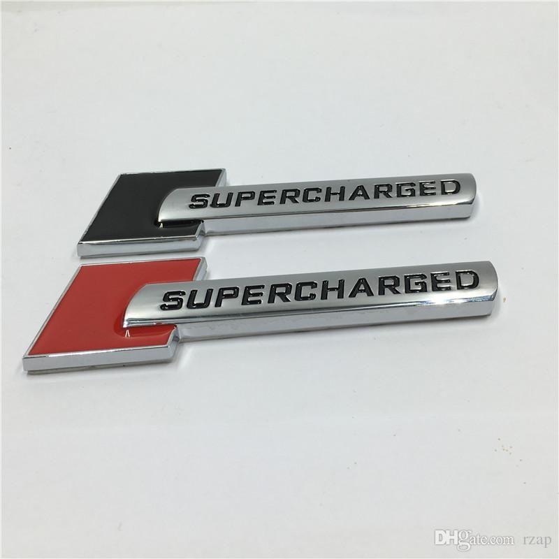 Supercharged Logo - 1Pcs Metal 3D SUPERCHARGED Emblem Badge Side Logo Car Stickers Decal For VW  MK6 GOLF AUDI