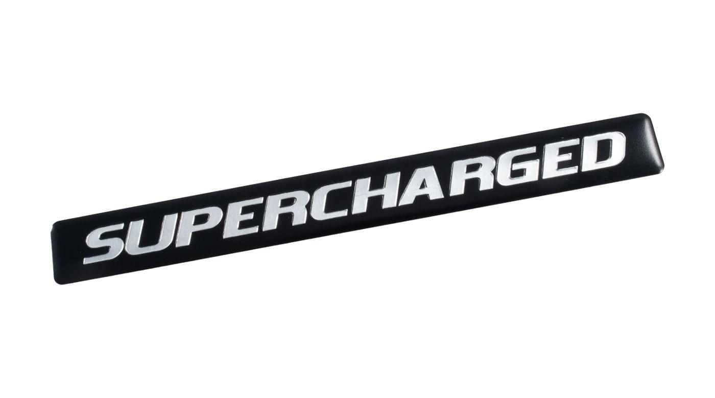 Supercharged Logo - Ford Mustang F150 Truck 5 Supercharged Black & Silver Emblem