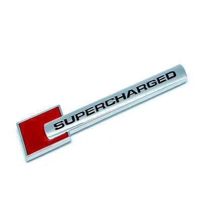 Supercharged Logo - Red Metal Chrome SUPERCHARGED Logo Badge Rear Trunk Engine Turbo Sport 3D Emblem