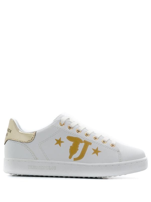 Trussardi Logo - Trussardi Jeans logo print low top sneakers $82 - Buy Online ...