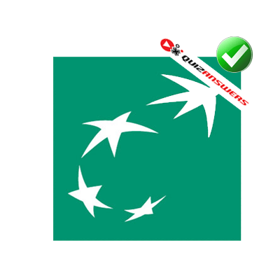 Blue Green with White Star Logo - Green square white stars Logos