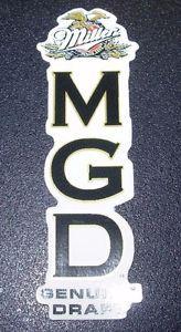 MGD Logo - Details about MILLER MGD vertical Logo pilsner STICKER decal craft beer  brewery brewing