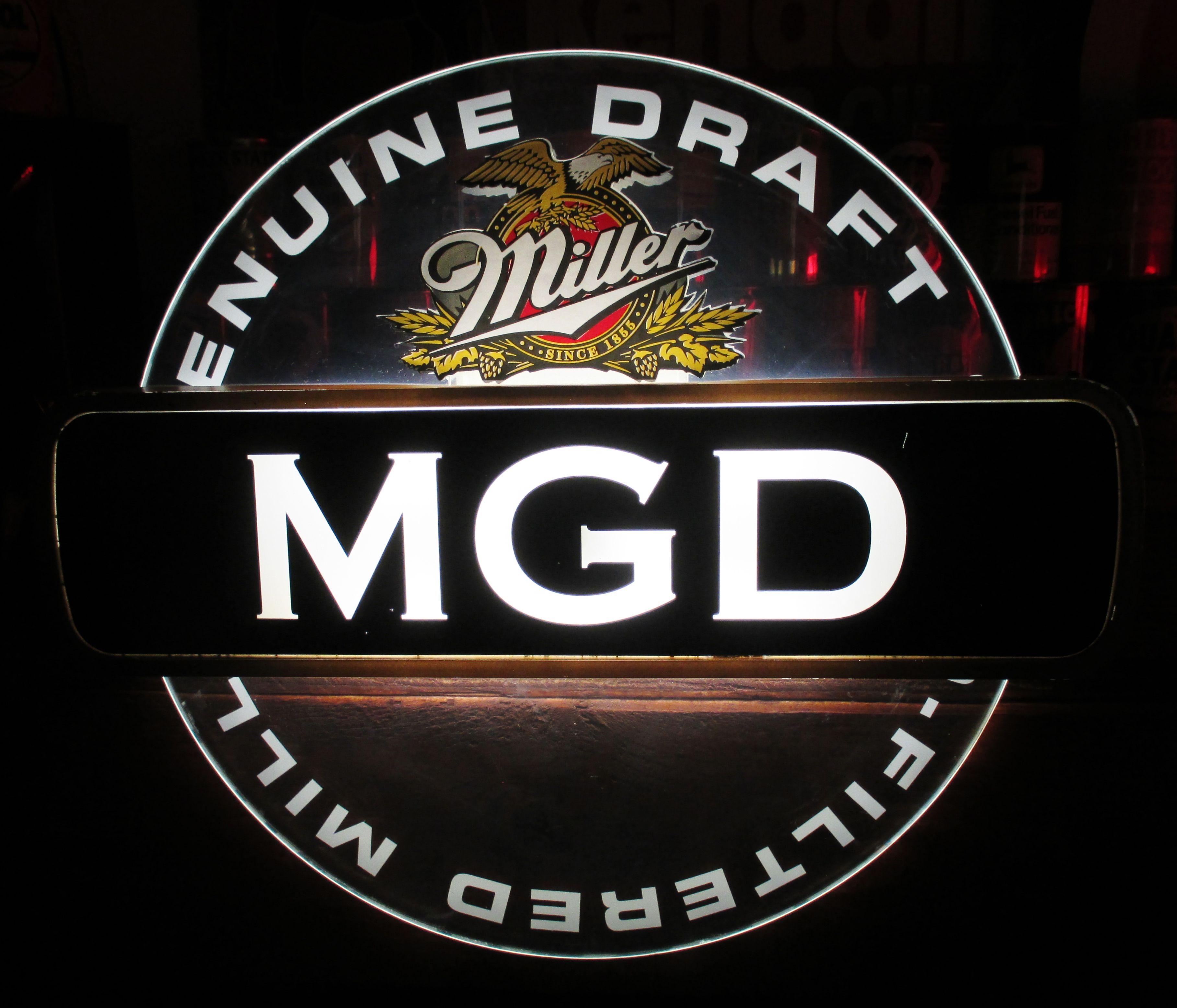 MGD Logo - Rare MILLER GENUINE DRAFT MGD Rotating Illuminated Motion Sign ...