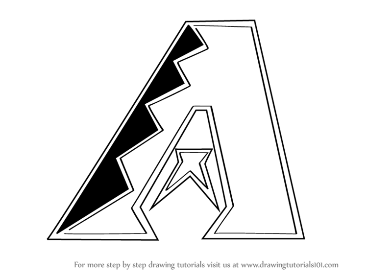 Dimondbacks Logo - Learn How to Draw Arizona Diamondbacks Logo (MLB) Step by Step ...