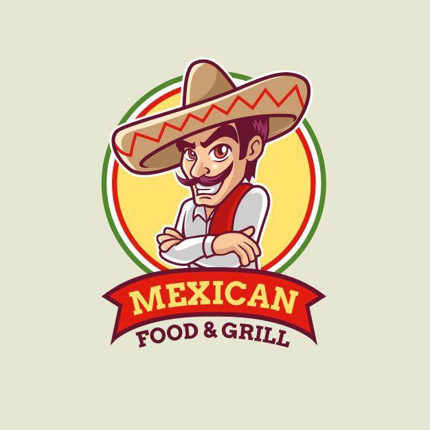 Guy Logo - Mexican cartoon guy logo template Vector