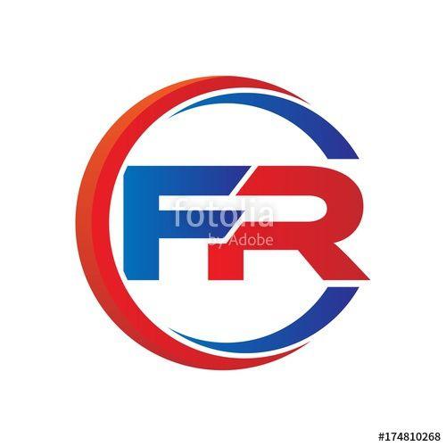 FR Logo - fr logo vector modern initial swoosh circle blue and red