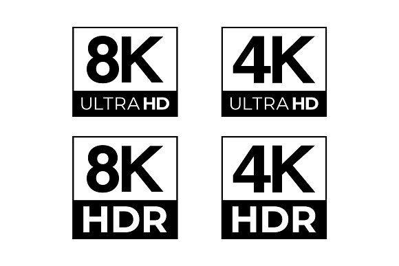 HDR Logo - 4K & 8K Ultra HD and HDR Logo Set