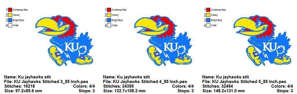 Jayhawk Logo - Kansas Jayhawks LOGOS EMBROIDERY MACHINE DESIGNS