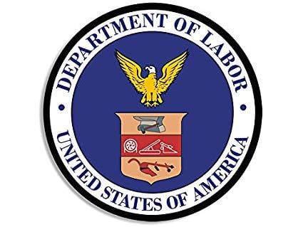 DOL Logo - American Vinyl Round Dept of Labor Seal Sticker