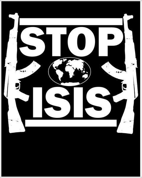 Isis Logo - Stop Isis AK-47 Gun Logo Poster