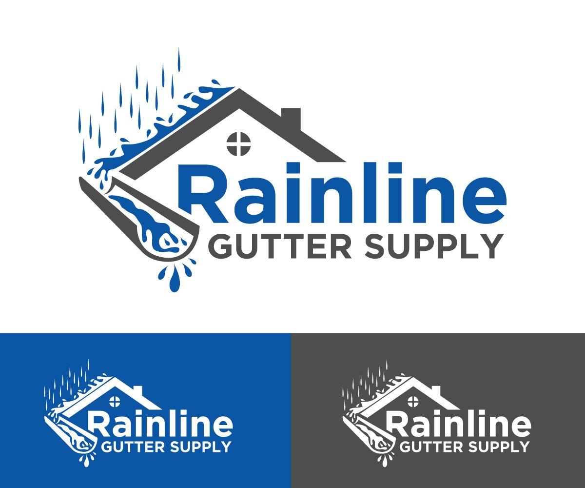 Gutter Logo - Modern, Professional Logo Design for Rainline Gutter Supply
