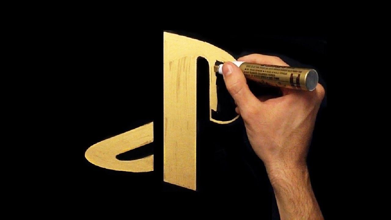 PlayStation Logo - How To Draw Gold PlayStation Logo - YouTube