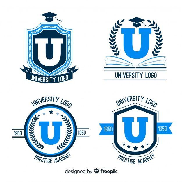 Universiy Logo - Colorful university logo collection with flat design Vector | Free ...