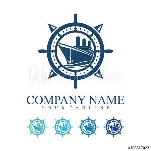 Ship Logo - Ship Logo, Compass, Ship's Wheel, Anchor, Design Logo Vector