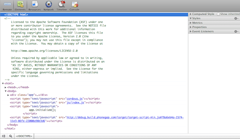 Weinre Logo - Weinre | PhoneGap Docs