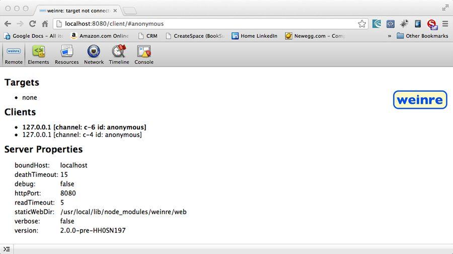 Weinre Logo - Debugging and Testing Using External Tools | Learn Apache Cordova 3 ...