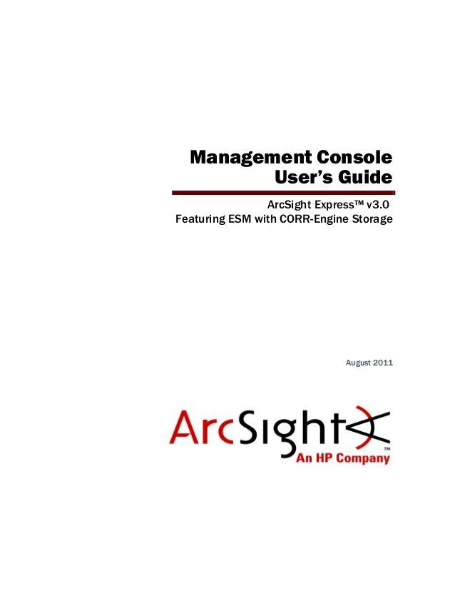 ArcSight Logo - Management Console User's Guide for ESM + CORR-Engine