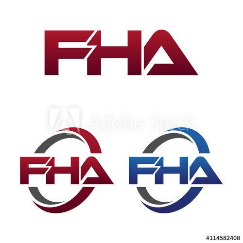 FHA Logo - Modern 3 Letters Initial logo Vector Swoosh Red Blue fha - Buy this ...