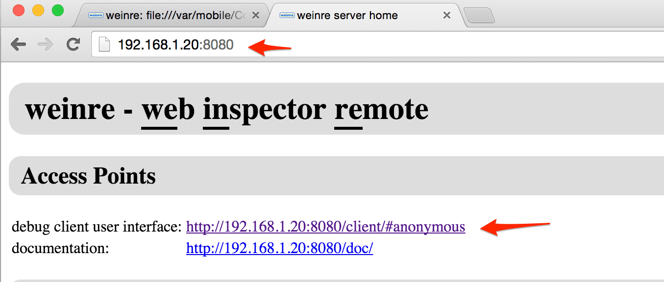 Weinre Logo - Debugging | PhoneGap Docs