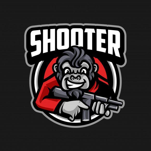 Shooter Logo - Monkey shooter sport logo Vector | Premium Download