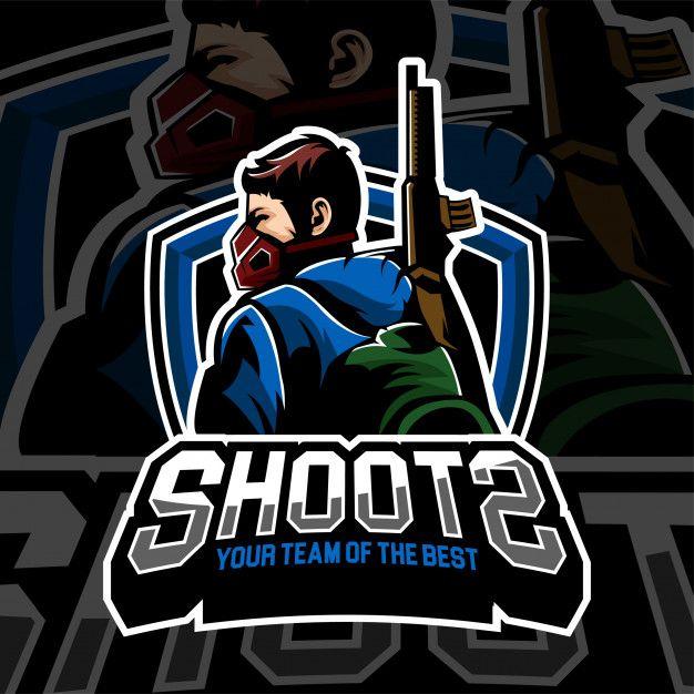 Shooter Logo - Esports gaming logo badge shooter theme Vector