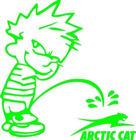 Arcticcat Logo - Calvin Peeing on Arctic Cat Logo Green: Everything Else