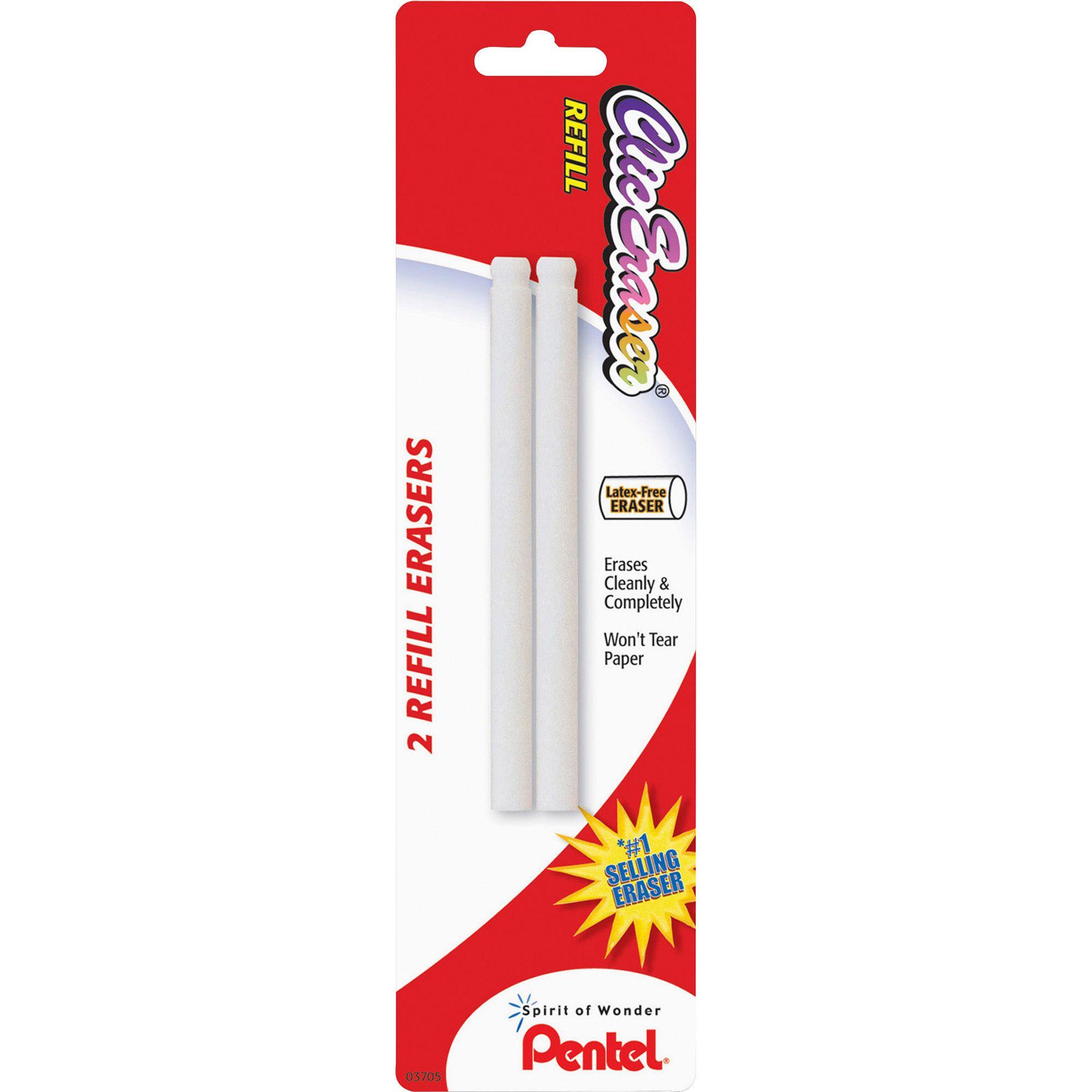 Pentel Logo - Pentel Clic Eraser Refills - Lead Pencil Eraser - Non-abrasive - 2/Pack -  White