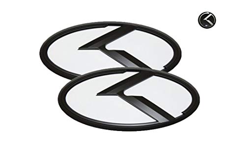 Optima Logo - 3D K Logo Emblem White & Black Edition Set 3pc Front + Rear + Mini Sticker  (Fit: KIA 2011-2018 Optima K5)