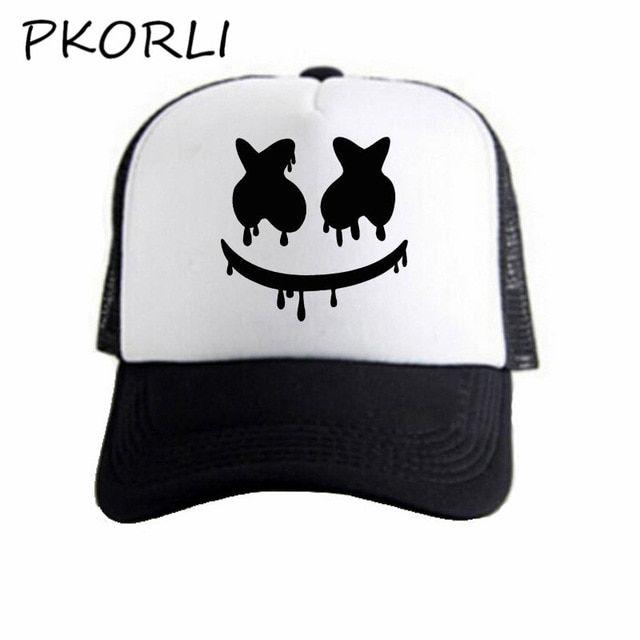 Marshmello Logo - US $9.48 |Aliexpress.com : Buy Pop Band Marshmello Logo Alphabet Baseball  Caps Men And Women Hip Hop Caps Summer Mesh Printed Snapback Trucker Hats  ...