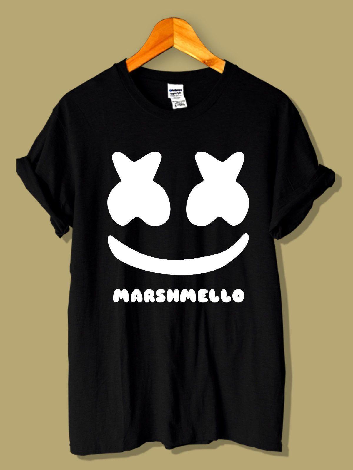 Marshmello Logo - T Shirt DJ Marshmello Face Logo Music