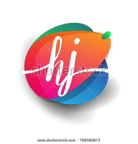 Hj Logo - Letter HJ logo with colorful splash background, letter combination ...