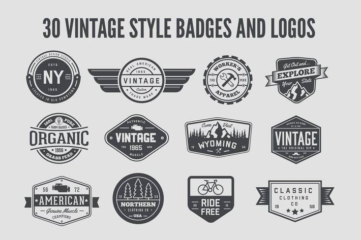 1965 Logo - 30 Vintage Style Badges and Logos by GraphicMonkee on Envato Elements