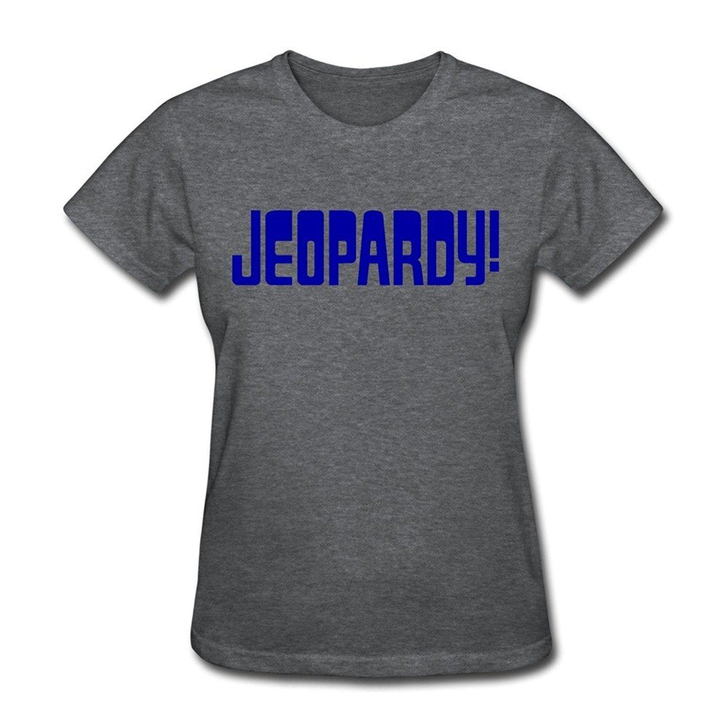 Jeopardy Logo - Robeni Women's Deep Heather Jeopardy! Logo T Shirt: Clothing