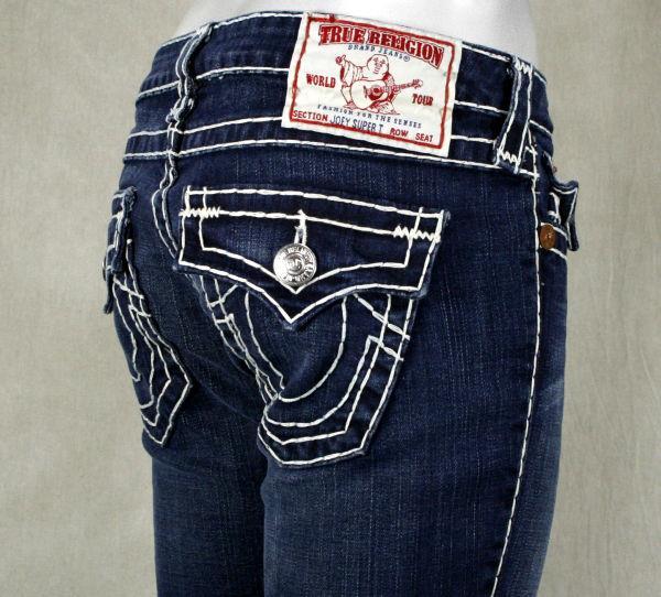 Truereligionbrandjeans Logo - Details about True Religion Jeans Women's Joey Super T DUSTY SKIES dark  wash flare 10503NBT2