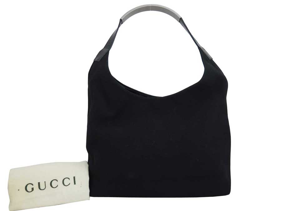 Bag Logo - Gucci GUCCI bag logo black x silver metal fittings jersey x patent leather shoulder bag one shoulder Lady's