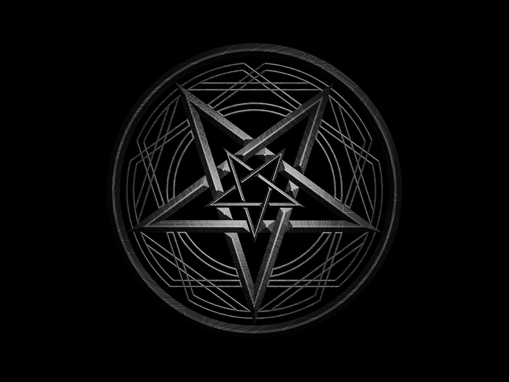 Gothic Logo - White and gray star logo, Gothic, pentagram HD wallpaper | Wallpaper ...