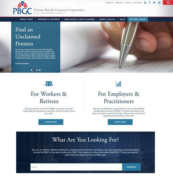 PBGC Logo - The New PBGC.gov: How User Feedback Helped Inform PBGC.gov's