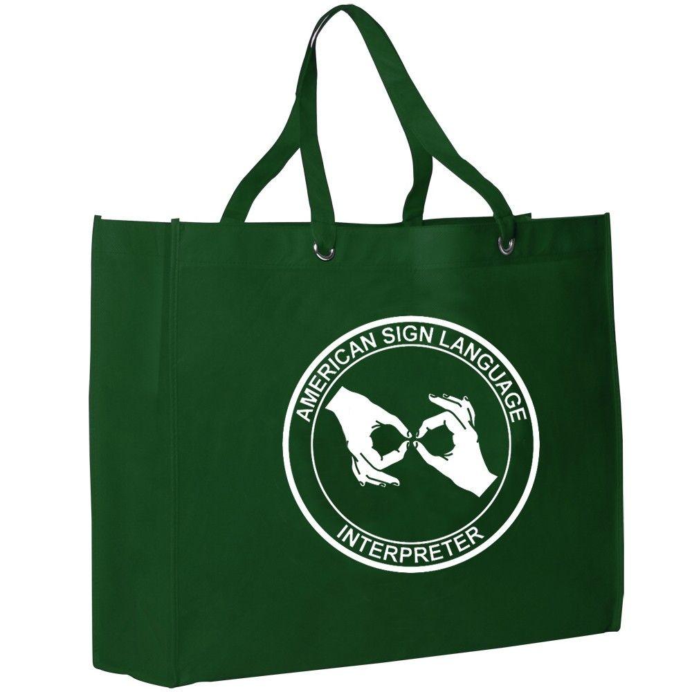 ASL Logo - ASL Interpreter Green Tote Bag