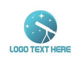 Astronomy Logo - White Telescope Logo